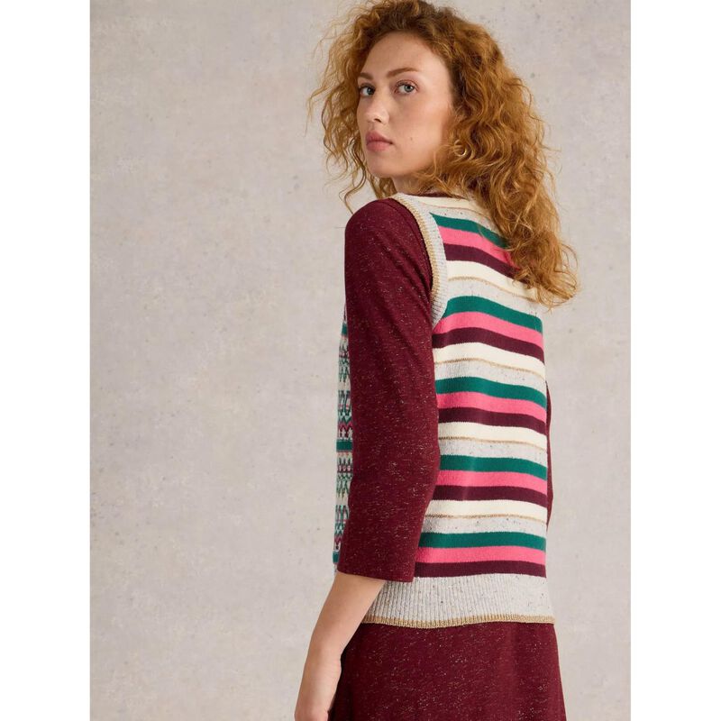 White Stuff Fay Sparkle Fairisle Tank image number 1